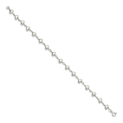 Sterling Silver Heart Link Bracelet – view 3