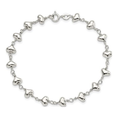 Sterling Silver Heart Link Bracelet – view 5
