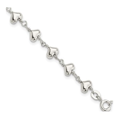 Sterling Silver Heart Link Bracelet