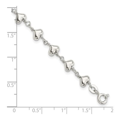 Sterling Silver Heart Link Bracelet – view 5