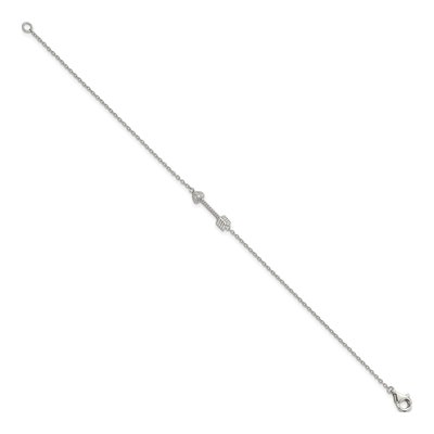 Sterling Silver CZ Arrow Heart Bracelet – view 3
