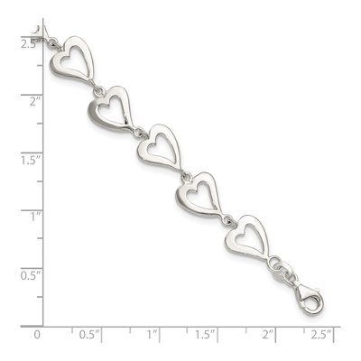 Sterling Silver Heart Bracelet – view 4