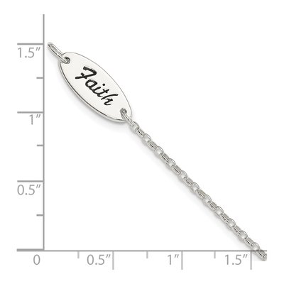 Sterling Silver Faith Cross Enamel Bracelet – view 7