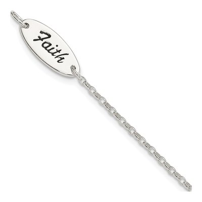 Sterling Silver Faith Cross Enamel Bracelet