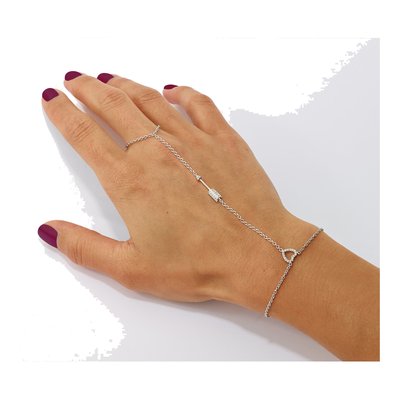 Sterling Silver CZ Heart Arrow Bracelet – view 6
