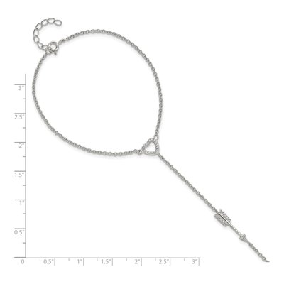 Sterling Silver CZ Heart Arrow Bracelet – view 7