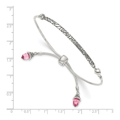 Sterling Silver Crystal Briolette Bracelet – view 3