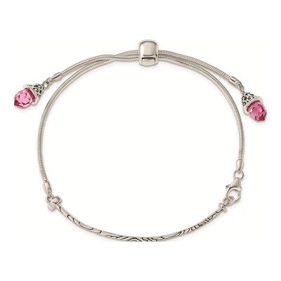 Sterling Silver Crystal Briolette Bracelet – view 5