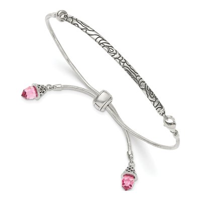 Sterling Silver Crystal Briolette Bracelet
