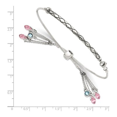 Sterling Silver Crystal Briolette Bracelet – view 3
