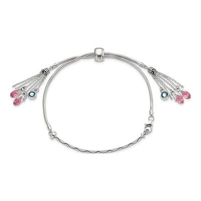 Sterling Silver Crystal Briolette Bracelet – view 5
