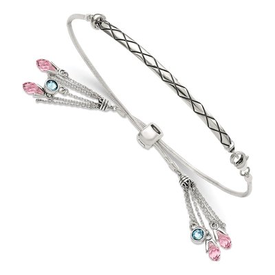 Sterling Silver Crystal Briolette Bracelet