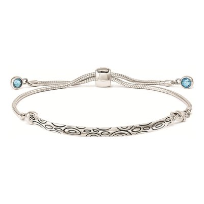 Sterling Silver Crystal Bezel Bracelet – view 3