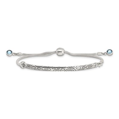 Sterling Silver Crystal Bezel Bracelet – view 5