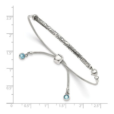 Sterling Silver Crystal Bezel Bracelet – view 7
