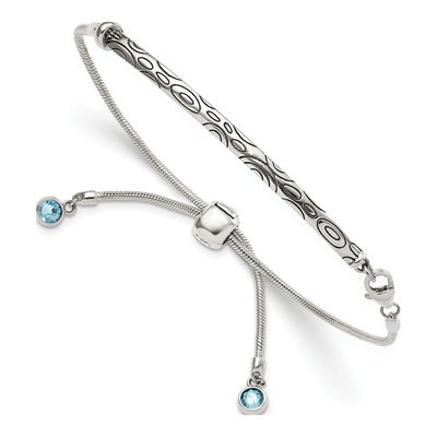 Sterling Silver Crystal Bezel Bracelet
