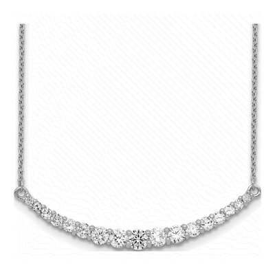 Sterling Silver CZ Bar Necklace