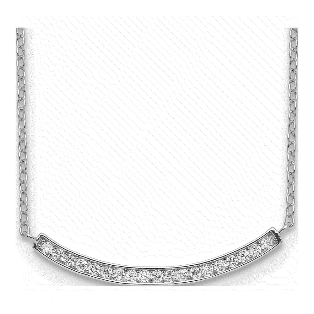 Sterling Silver CZ Bar Necklace