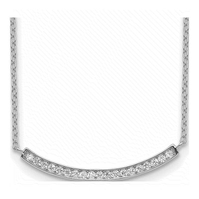 Sterling Silver CZ Bar Necklace