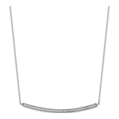 Sterling Silver CZ Bar Necklace – view 3