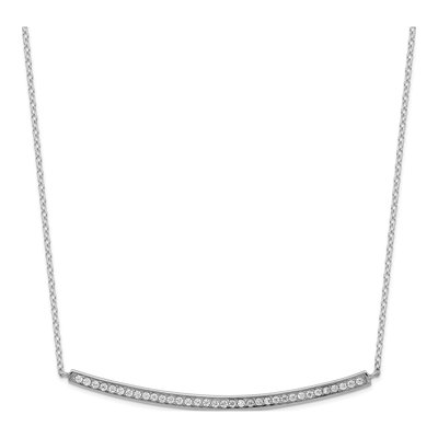 Sterling Silver CZ Bar Necklace
