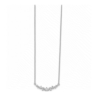 Sterling Silver CZ Wave Bar Necklace – view 3