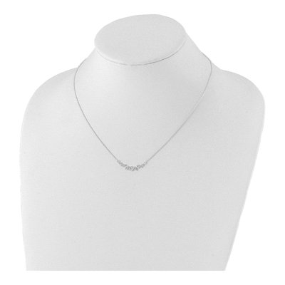 Sterling Silver CZ Wave Bar Necklace – view 5