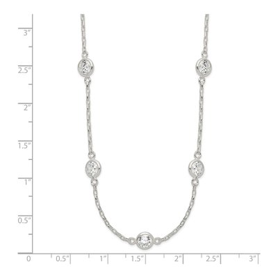 Sterling Silver CZ 5-Station Necklace – view 4
