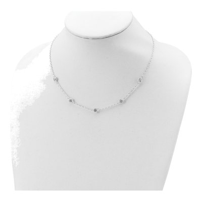 Sterling Silver CZ 5-Station Necklace – view 5