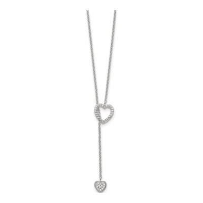 Sterling Silver CZ Hearts Pendant Necklace – view 3