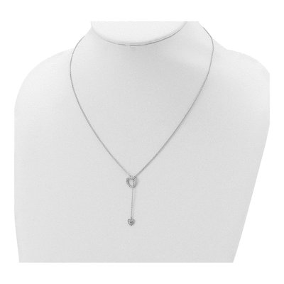 Sterling Silver CZ Hearts Pendant Necklace – view 5