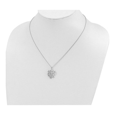 Sterling Silver CZ Leaf Pendant Necklace – view 5