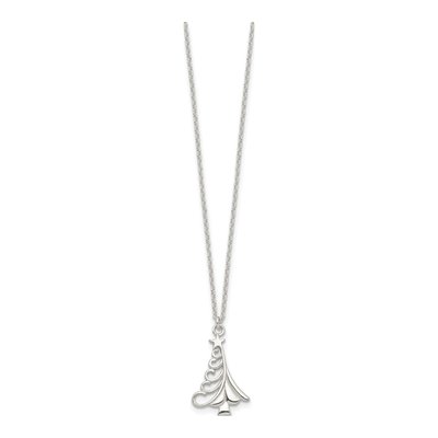 Sterling Silver Christmas Tree Pendant Necklace – view 3