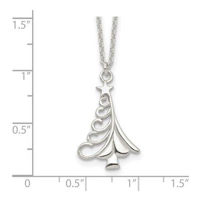 Sterling Silver Christmas Tree Pendant Necklace – view 4