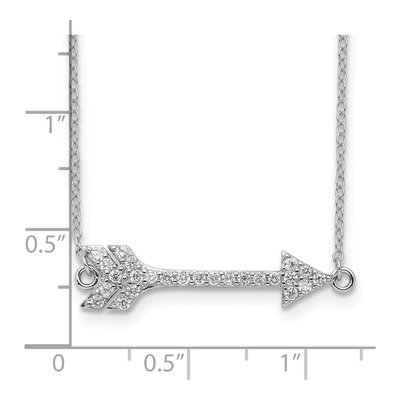 Sterling Silver CZ Arrow Pendant Necklace – view 4