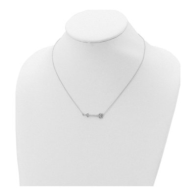 Sterling Silver CZ Arrow Pendant Necklace – view 5