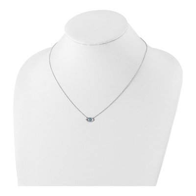 Sterling Silver CZ Evil Eye Pendant Necklace – view 5