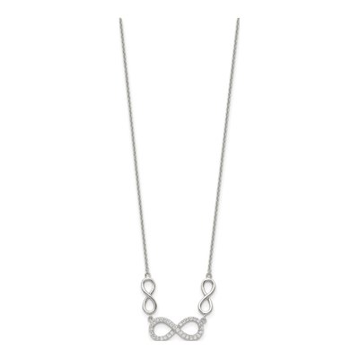 Sterling Silver CZ Infinity Pendant Necklace – view 3