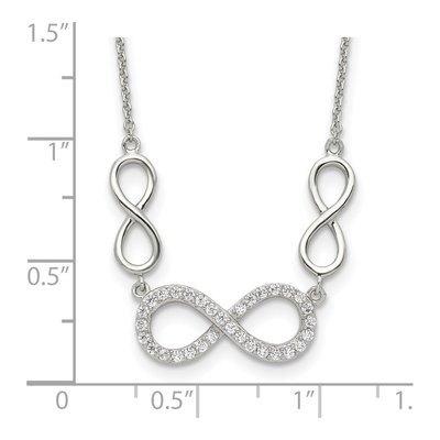 Sterling Silver CZ Infinity Pendant Necklace – view 4