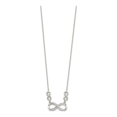 Sterling Silver CZ Infinity Pendant Necklace – view 3