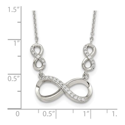 Sterling Silver CZ Infinity Pendant Necklace – view 4