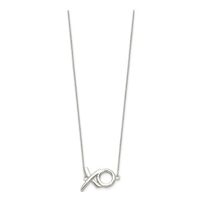 Sterling Silver XO Pendant Necklace – view 3