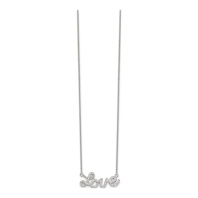 Sterling Silver CZ LOVE Pendant Necklace – view 3
