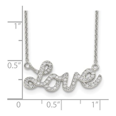 Sterling Silver CZ LOVE Pendant Necklace – view 4