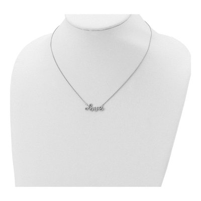 Sterling Silver CZ LOVE Pendant Necklace – view 5