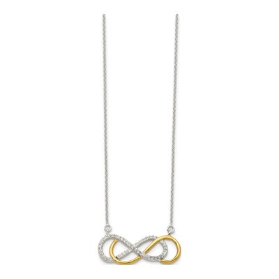 Sterling Silver CZ Infinity Pendant Necklace – view 3