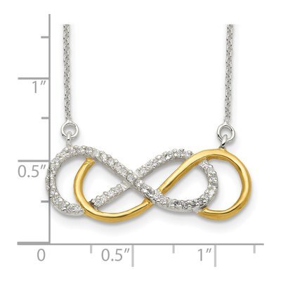 Sterling Silver CZ Infinity Pendant Necklace – view 4