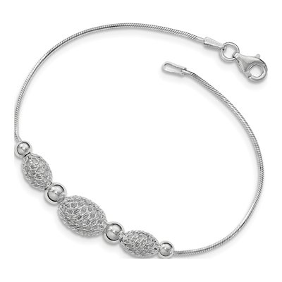 Sterling Silver Snake Large Filigree Bracelet – view 2