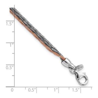 Sterling Silver 1.35mm Ruthenium-Plated 75In Fancy Link Chain Bracelet – view 3