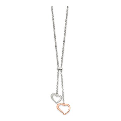 Sterling Silver 2-Heart Necklace – view 3